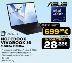 Euronics ASUS NOTEBOOK VIVOBOK 16 offerta
