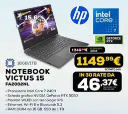 Euronics HP NOTEBOOK VICTUS 15 offerta