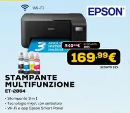 Euronics EPSON STAMPANTE MULTIFUNZIONE ET-2864 offerta