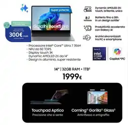 Euronics Samsung Galaxy Book6 Pro offerta