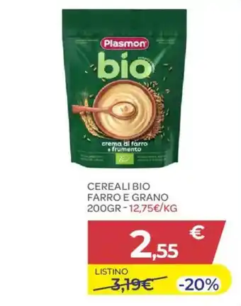 Plasmon bio crema di farro e frumento