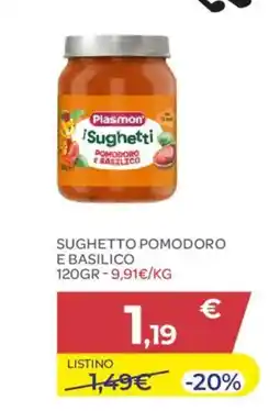 Bimbo Store Plasmon i Suggetti Pomodoro e Basilico offerta