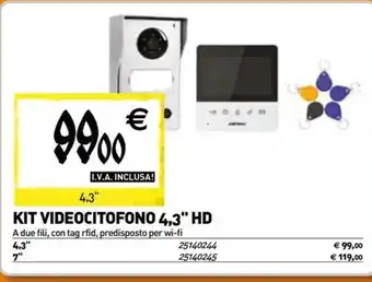 Kit videocitofono 4,3" hd