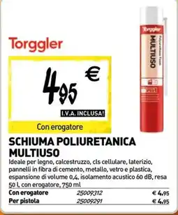 Tecnomat Torggler schiuma poliuretanica multiuso offerta