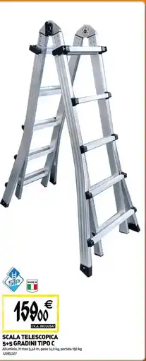 Tecnomat Scala telescopica 5+5 gradini tipo c offerta
