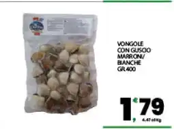 Eurospar VONGOLE CON GUSCIO MARRONI/BIANCHE GR.400 offerta