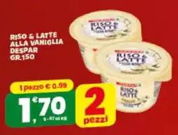Eurospar RISO & LATTE ALLA VANIGLIA DESPAR GR.150 offerta