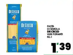 Eurospar Pasta di Semola De Cecco offerta