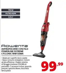 Comet Rowenta Aspirapolvere con filo Powerline Extreme Cyclonic RH8133WA offerta