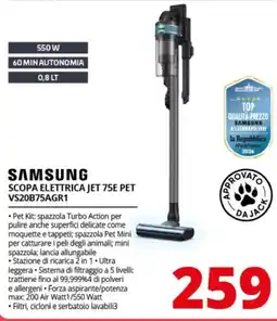 Comet SAMSUNG SCOPA ELETTRICA JET 75E PET offerta