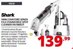 Comet Shark SMACCHIATORE SENZA FILO STAINFORCE SPOT CLEANER HX100EUT offerta
