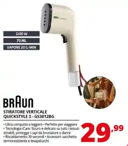 Comet BRAUN STIRATORE VERTICALE QUICKSTYLE 3 offerta