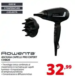 Comet Rowenta Asciuga Capelli Pro Expert CV8820 offerta