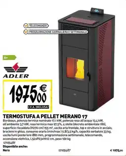 Tecnomat Adler termostufa a pellet merano 17 offerta