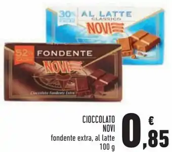 Conad Novi Cioccolato Fondente extra, Al Latte 100 g offerta