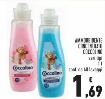 Conad Coccolino Ammorbidente Concentrato vari tipi 1L 40 lavaggi offerta