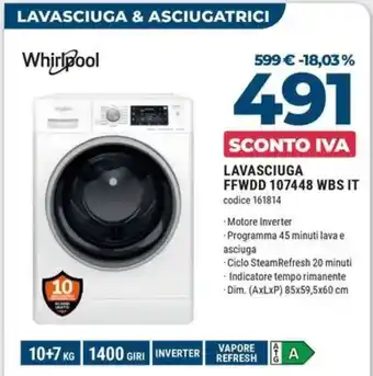 Whirlpool lavasciuga FFWDD 107448 WBS IT