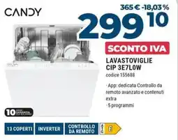 Trony Candy lavastoviglie cip 3E7LOW offerta