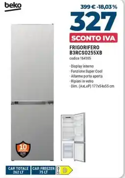 Trony Beko frigorifero B3RCS0255XB offerta