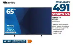 Trony Hisense smart tv 65A69S offerta