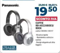 Trony Panasonic cuffie RB-HX220BDES/ BDEK offerta