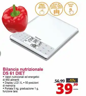 Comet beurer Bilancia nutrizionale DS 61 Diet offerta