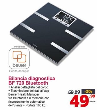 beurer Bilancia diagnostica BF 720 Bluetooth