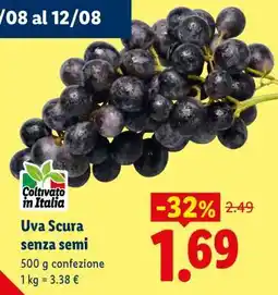 Lidl Uva Scura senza semi offerta