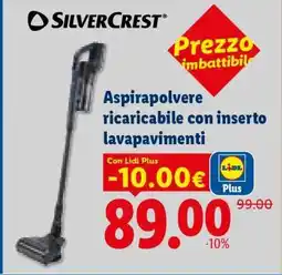 Lidl SILVERCREST Aspirapolvere ricaricabile con inserto lavapavimenti offerta