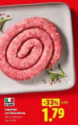 Lidl Luganega con finocchietto offerta