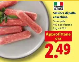 Lidl Salsicce di pollo e tacchino offerta