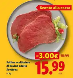 Lidl Fettine sceltissime di bovino adulto scottona offerta