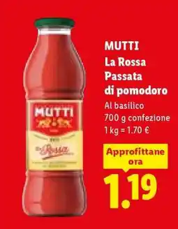 Lidl Mutti La Rossa passata di pomodoro offerta