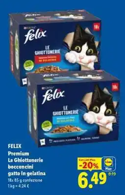 Lidl FELIX Premium Le Ghiottonerie bocconcini gatto in gelatina offerta