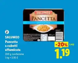 Lidl SALUMEO Pancetta a cubetti affumicata offerta