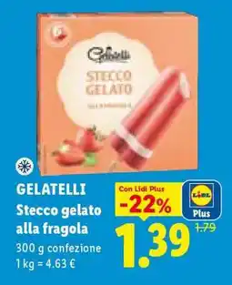 Lidl Gelatelli Stecco gelato alla fragola offerta