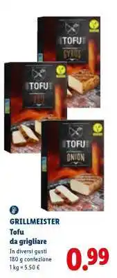 Lidl GRILLMEISTER Tofu da grigliare offerta