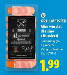 Lidl GRILLMEISTER Mini würstel di suino affumicati offerta