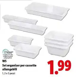 Lidl W5 Set organizer per cassetto allungabili offerta