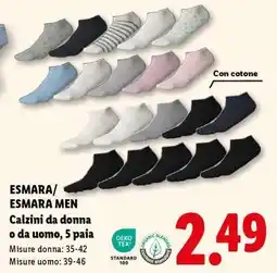 Lidl ESMARA/ESMARA MEN Calzini da donna o da uomo, 5 paia offerta