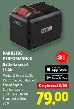 Lidl PARKSIDE PERFORMANCE Batteria smart 12 Ah offerta