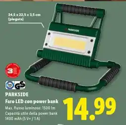 Lidl PARKSIDE Faro LED con power bank offerta