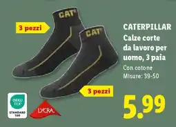 Lidl CATERPILLAR Calze corte da lavoro per uomo, 3 paia offerta