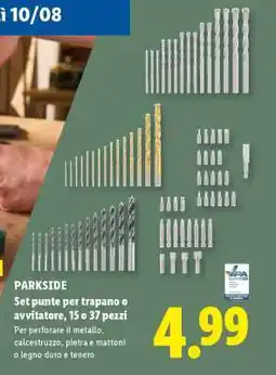 Lidl PARKSIDE Set punte per trapano o avvitatore, 15 o 37 pezzi offerta
