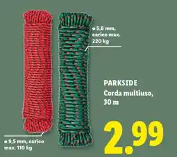 Lidl PARKSIDE Corda multiuso, 30 m offerta