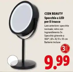 Lidl Cien BEAUTY Specchio a LED per il trucco offerta