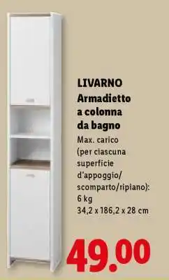 Lidl LIVARNO Armadietto a colonna da bagno offerta