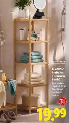 Lidl LIVARNO Scaffale a 5 ripiani in bambù offerta