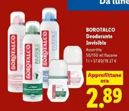 Lidl BOROTALCO Deodorante Invisible offerta