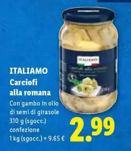 Lidl ITALIANO Carciofi alla romana offerta